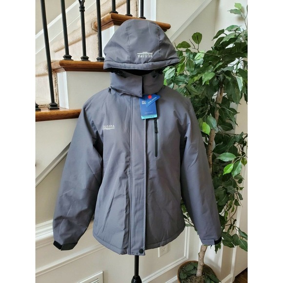 DLGJPA Women's Solid Gray Polyester Long Sleeve Full Zip Casual Jacket Size L - Picture 6 of 12